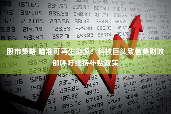 股市策略 瞄准可再生能源！科技巨头致信美财政部呼吁维持补贴政策